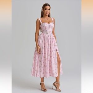 Floral Corset Midi Dress